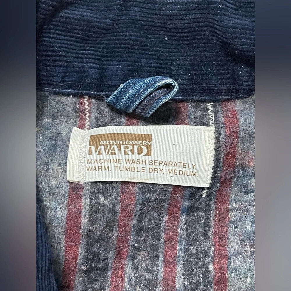 Vintage Montgomery Ward Denim Blanket Lined Worker‎ Jacket 42L